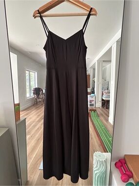 Club Monaco Black Spaghetti Strap Maxi Jumpsuit